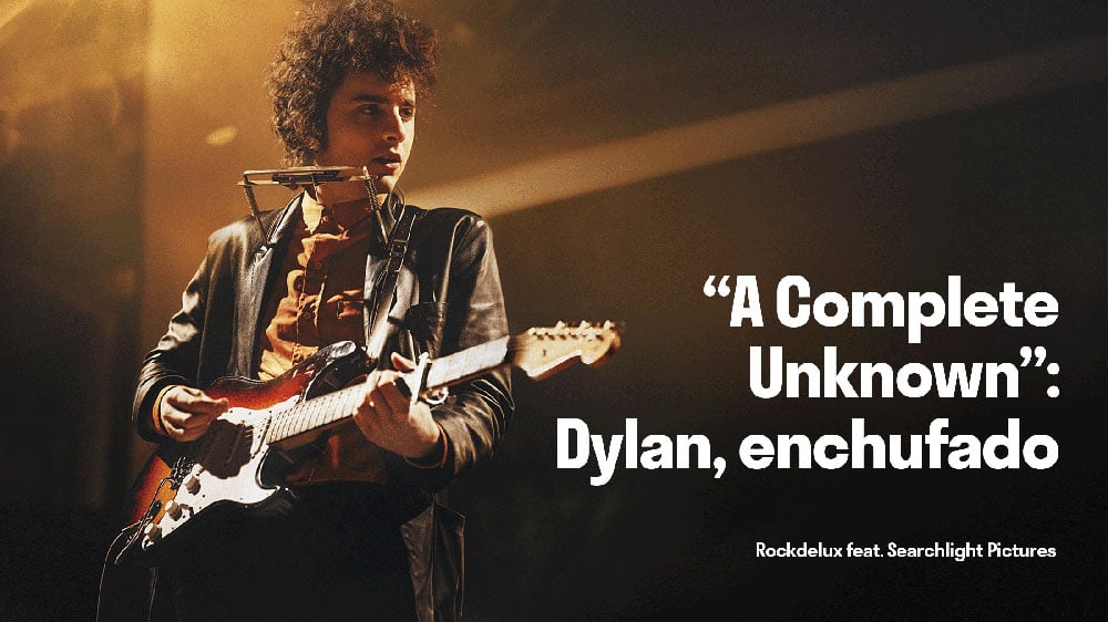 rockdelux's tweet card. Dirigida por James Mangold y con Timothée Chalamet como actor, “A Complete Unknown” explica la transición de Bob Dylan del folk a la electrificación.
