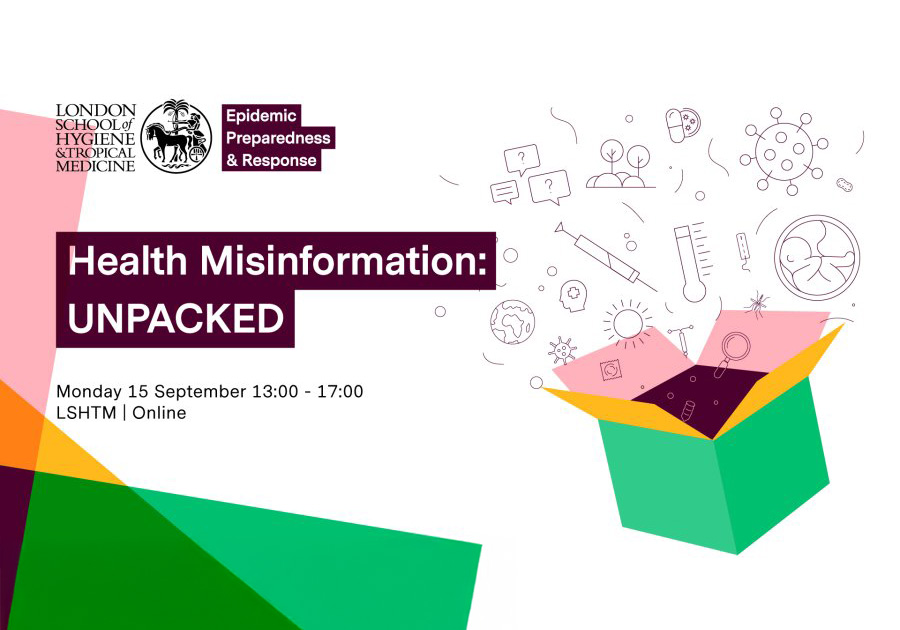 ThePandemicInst's tweet card. Leading misinformation experts from LSHTM and other universities, the media, NGOs, and government will share their understanding of health misinformation challenges and discuss potential
