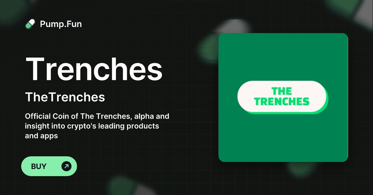 CryptoTrenches_'s tweet card. Official Coin of The Trenches, alpha and insight into crypto's leading products and apps