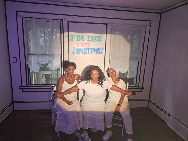 queencitynerve's tweet card. Mixed Metaphors Productions presents 'It Be Like That Sometimes,' an immersive play exploring mental health and systemic challenges.