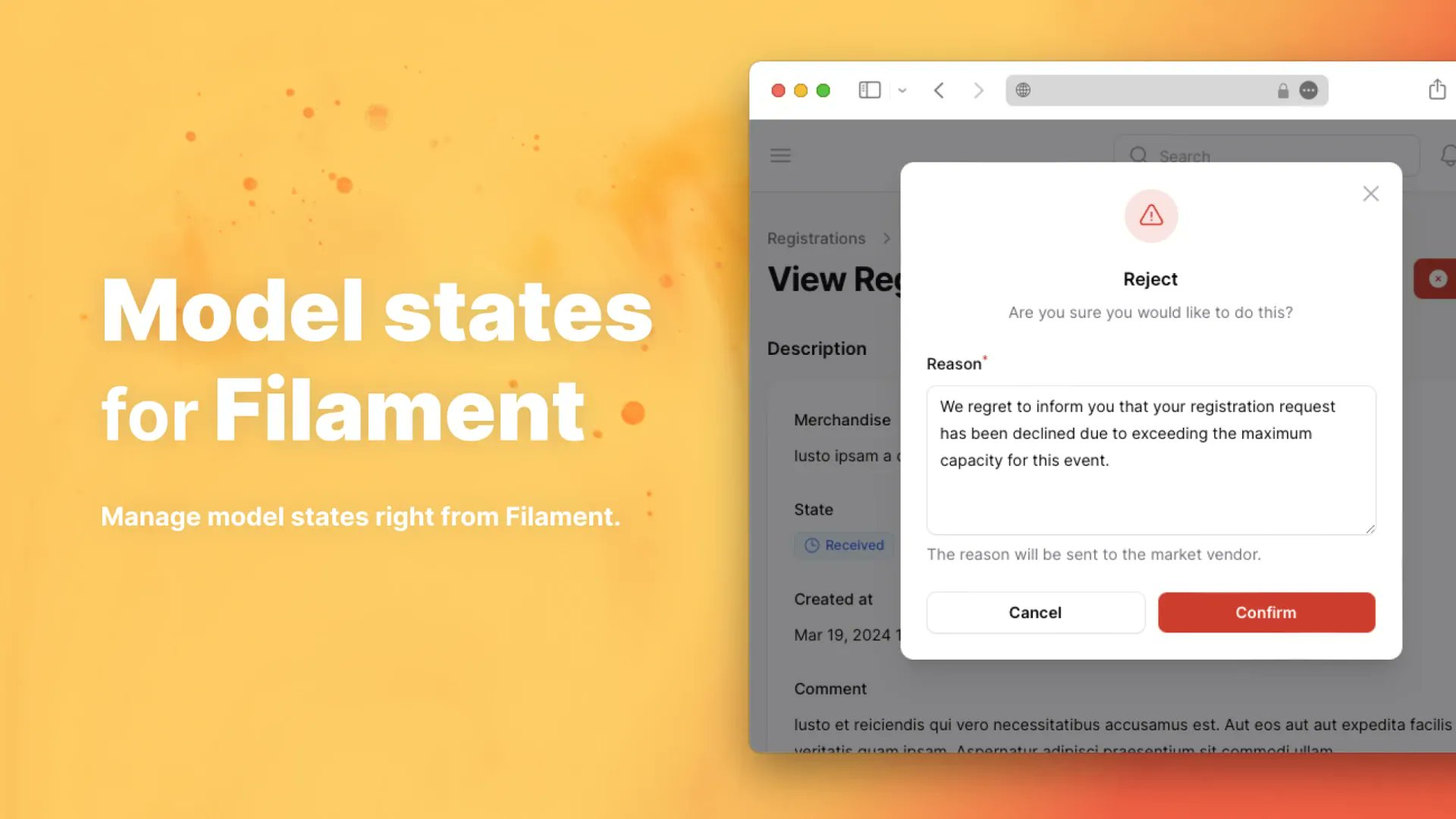maartenpaauw's tweet card. Seamlessly integrate model states and transitions into the Filament.