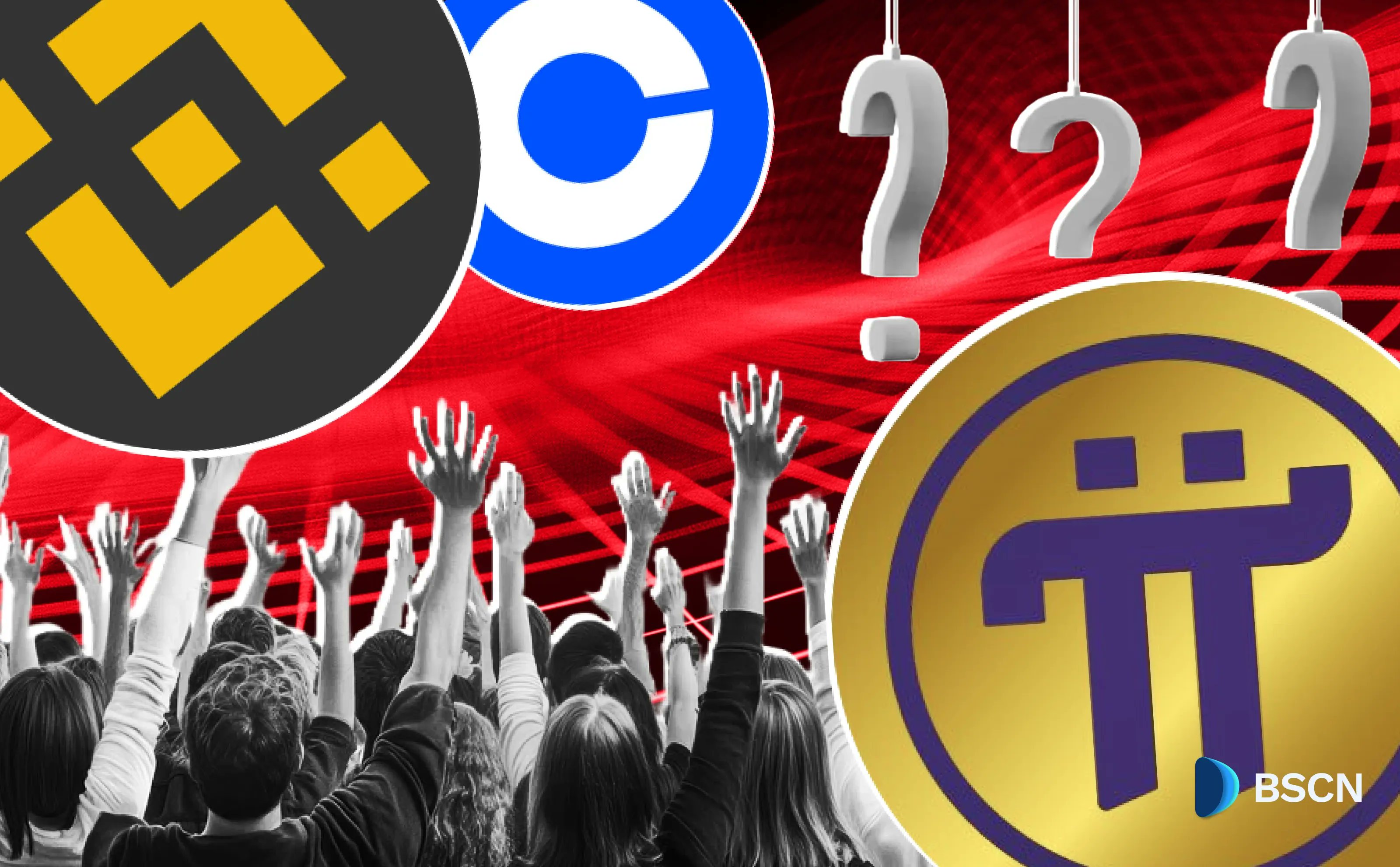 Ethereum、BSC、Piのロゴと共にPi Networkの取引所推測