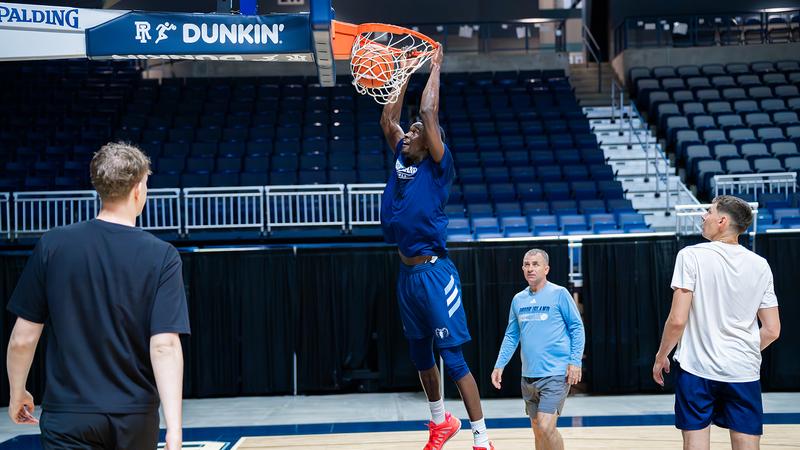 RhodyMBB's tweet card. Throughout the summer, GoRhody.com will run a weekly feature series introducing the members of the 2025-26 Men's Basketball team. The series will focus on their respective basketball journeys.