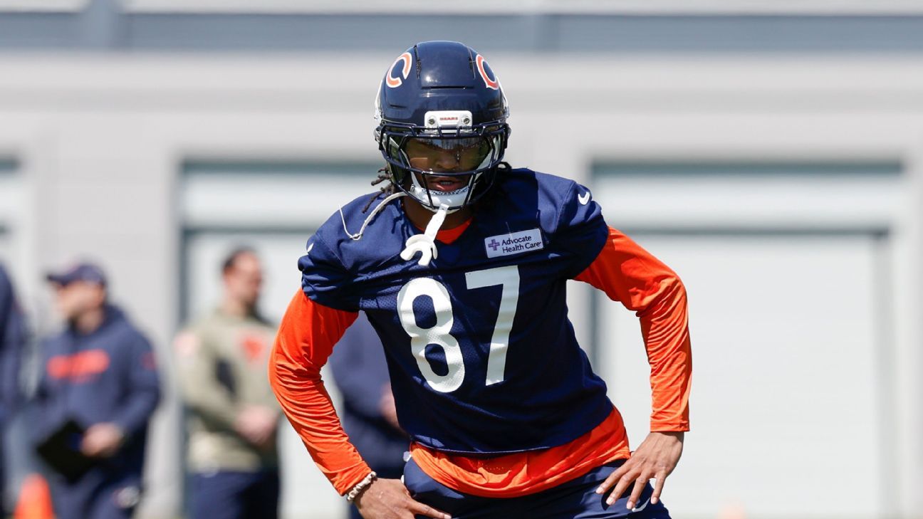 BearsAlerts's tweet card. Bears rookie WR Luther Burden III has not practiced since suffering a hamstring injury during Chicago's first OTA on May 20.