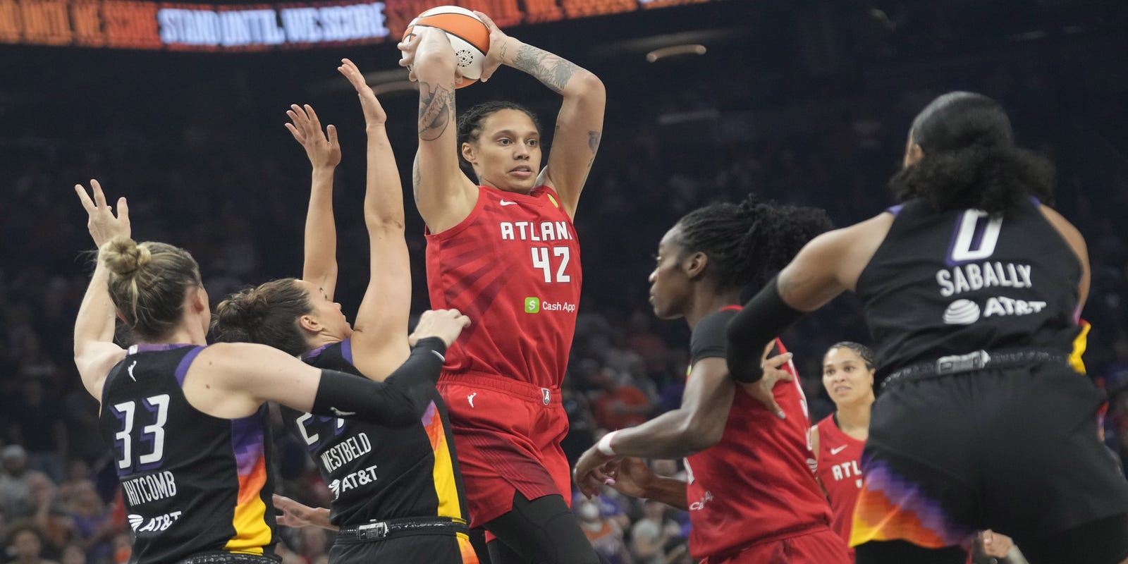 chris_coppola's tweet card. The Phoenix Mercury (15-8) welcomed back their Big 3 but lacked energy in their loss to Brittney Griner and the Atlanta Dream.