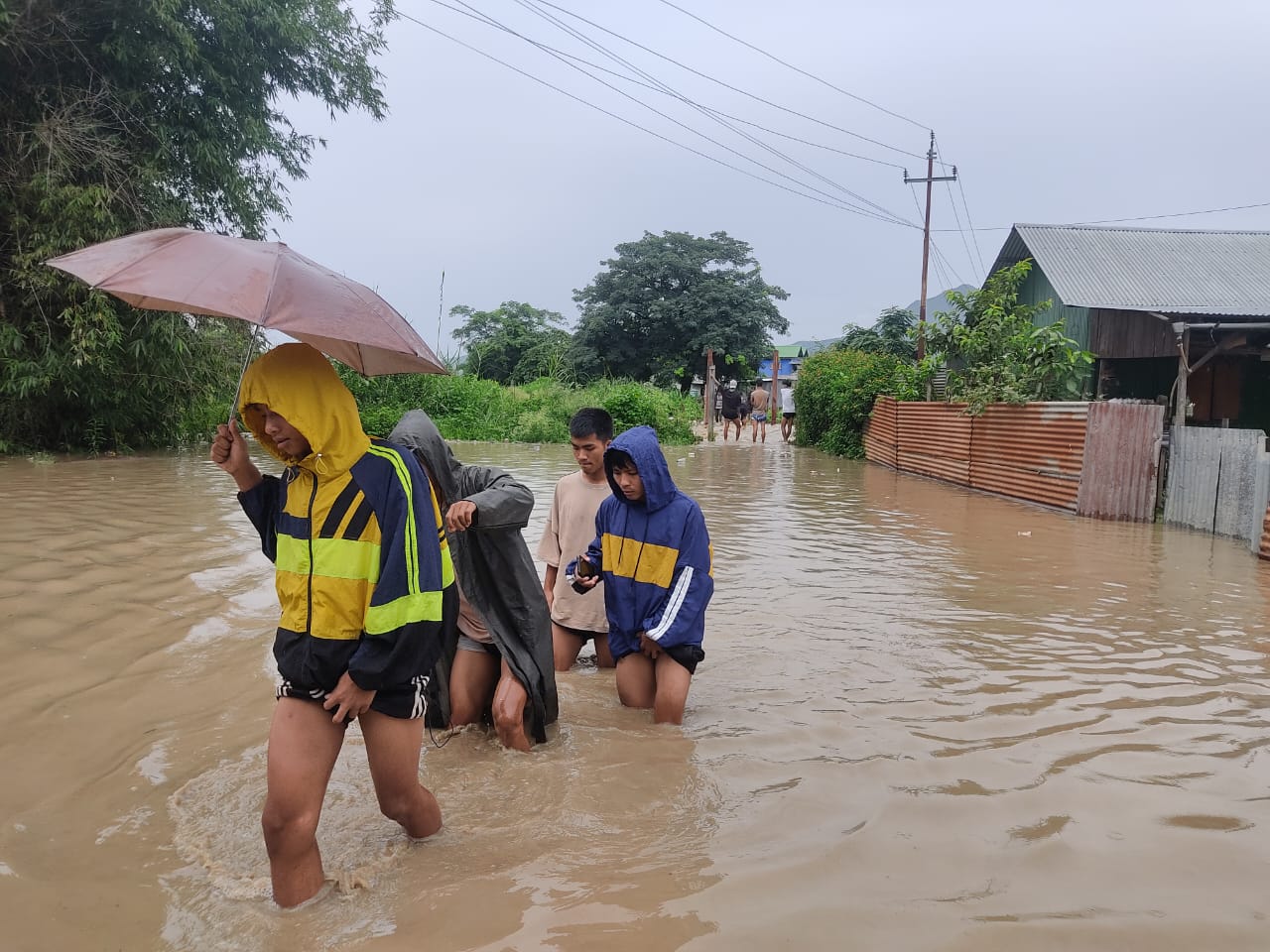 HillsJournal's tweet card. Incessant rainfall over the past few days in Churachandpur district has led to a flood-like situation in several areas, causing difficulties and hardships for