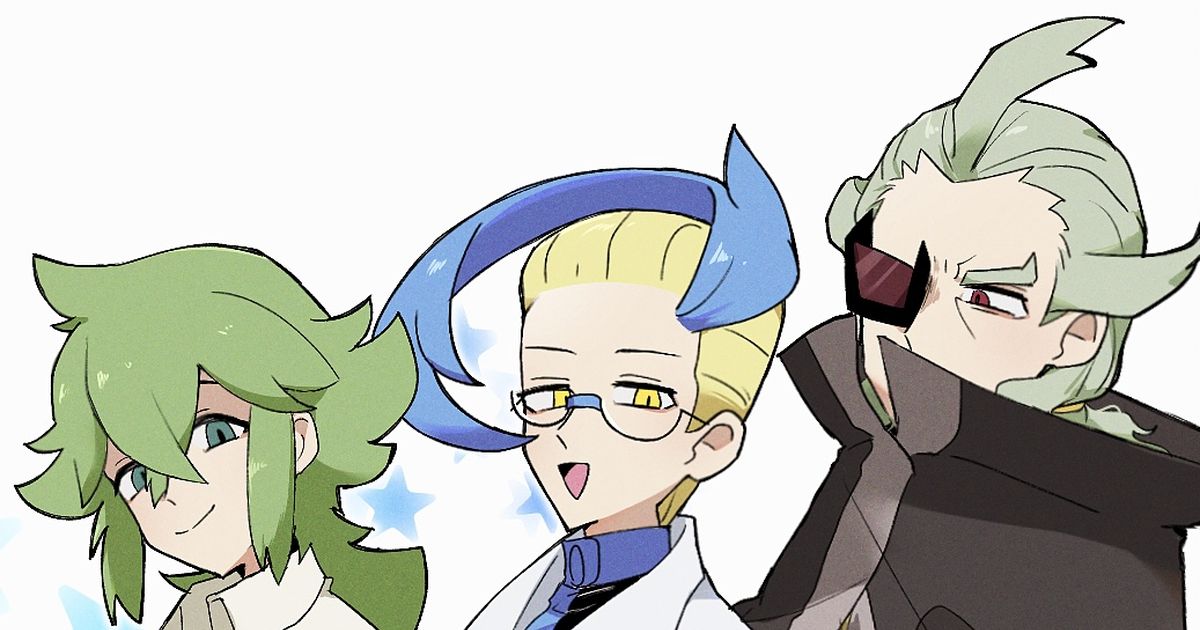SUTA_ga's tweet card. ※確認ミスで2枚ほど入れ忘れた絵があったので再投稿しました。申し訳ございません 8割くらいプラズマ団のボスたちです。 酷いクオリティの落書き・トレス絵などあるので注意