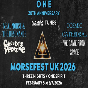 ProgRockJournal's tweet card. Neal Morse announces that Morsefest UK 2026: To The Power of Three will take place on February 5, 6 & 7, 2026 at Trinity Church, Brentwood.