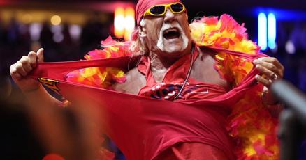 WR_Record's tweet card. FILE - Hulk Hogan rips his shirt before Republican presidential nominee former President Donald Trump speaks at a campaign rally at Madison Square Garden, Oct. 27, 2024, in New York.