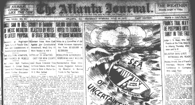 LeoFrankPapers's tweet card. Reading Time: 7 minutes   Atlanta JournalJuly 24th, 1913Judge L. S. Roan, Who Will Preside at the Trial, Returns to Atlanta Thursday Afternoon and Is IllSOLICITOR SAYS STATE WITNESSES ARE READYReuben...