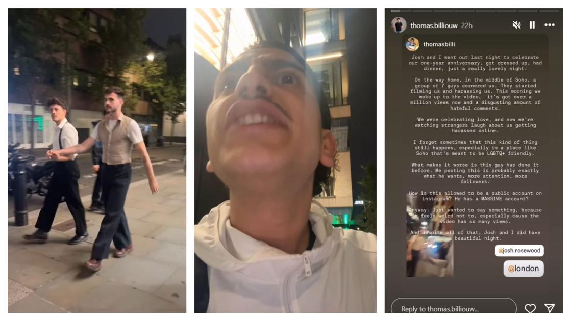 alexanderbakker's tweet card. De Brusselse acteur Thomas Billiouw is met zijn vriend in Londen het slachtoffer geworden van intimidatie op straat. Een homofobe influencer viel hen lastig en zette beelden van het voorval online.