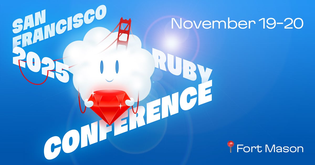 leenyburger's tweet card. Join us for the San Francisco Ruby Conference 2025: Building the Future with Ruby. November 19-20 at Fort Mason, San Francisco.