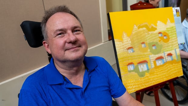 PaulChampLaw's tweet card. Some of the patients at Bruyère Health Saint-Vincent Hospital turn coffee grounds, memories and resilience into powerful works of art, bringing colour and hope to a once gloomy hallway.