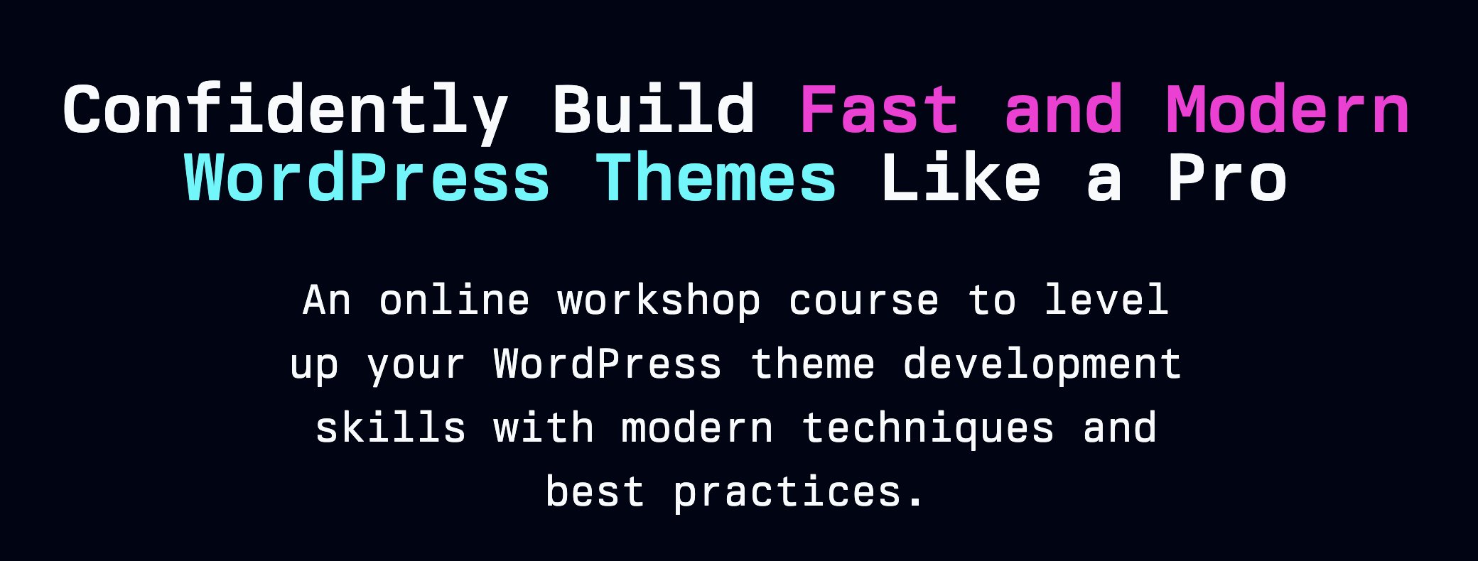 iansvo's tweet card. An online workshop course to level up your WordPress theme development skills with modern techniques and best practices.
