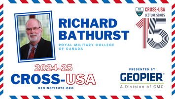 GeoInstitute's tweet card. Join Richard Bathurst of Royal Military College for a Cross-USA Lecture - Lessons Learned from Laboratory Full-Scale MSE Wall Testing