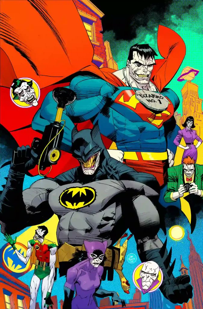 BatmanUniverse's tweet card. In this review of Batman/Superman: World's Finest #41, Bizarro World returns, but this time the backwards planet resembles a house of horrors.