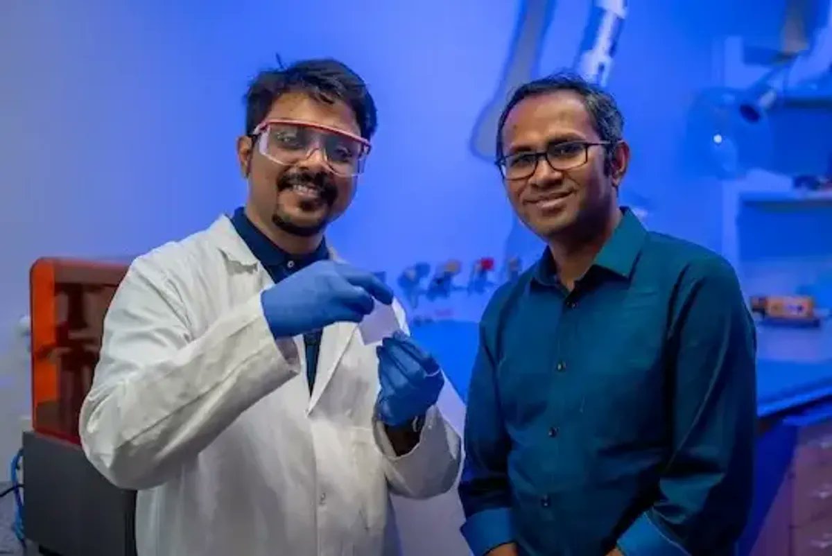 EnergyCapHTX's tweet card. Collaborators from two Houston universities are leading the way in engineering a biomaterial into a scalable, multifunctional material that could potentially replace plastic.