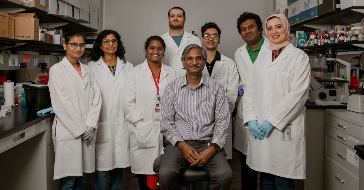 TTUHSC's tweet card. TTUHSC in Amarillo has received a grant from the Harrington Cancer and Health Foundation to support groundbreaking cancer research led by Hiranmoy Das, Ph.D.
