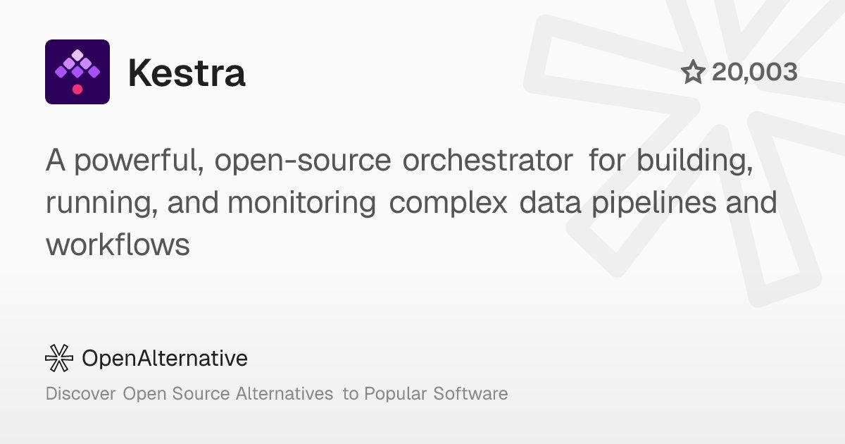 ossalternative's tweet card. A powerful, open-source orchestrator for building, running, and monitoring complex data pipelines and workflows