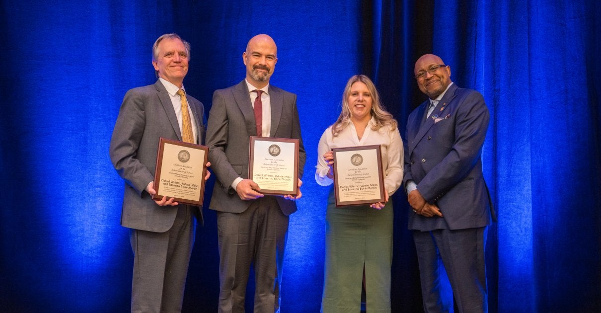 SciDip's tweet card. This interview with the Environmental Defense Fund's Daniel Whittle, Valerie Miller, and Eduardo Boné Morón, recipients of the 2025 AAAS David and Betty Hamburg Award for Science Diplomacy, discusses...