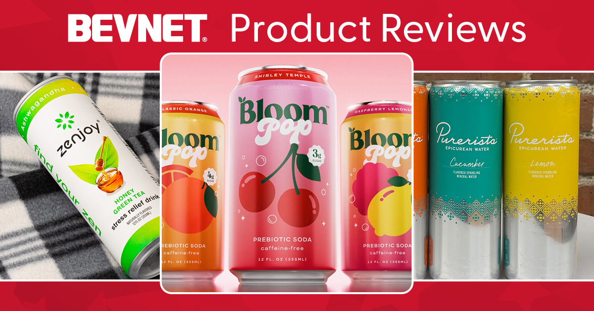 BevNET's tweet card. Can Bloom burst through a super-stacked modern soda category? Can Zenjoy's teas melt away your stress? And what is Purerista's 'epicurean water,' anyway?