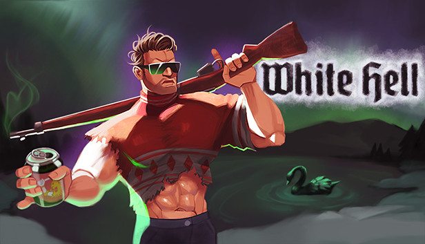 WhiteHellGame's tweet card. White Hell is a retro-style first-person shooter set in a frost-bound Finland after the apocalypse.