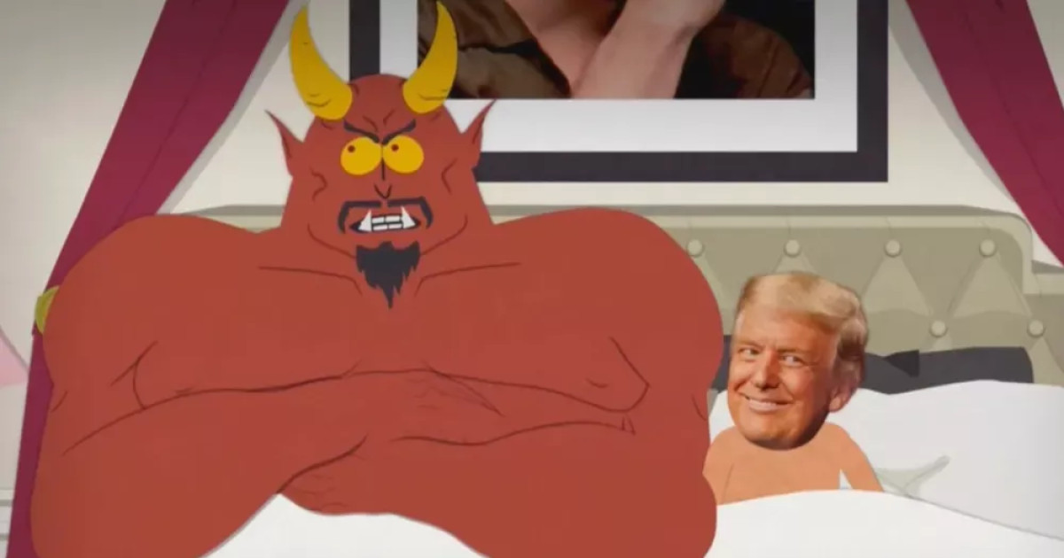 eldebate_com's tweet card. En el capítulo, el presidente de Estados Unidos implora sexo a Lucifer