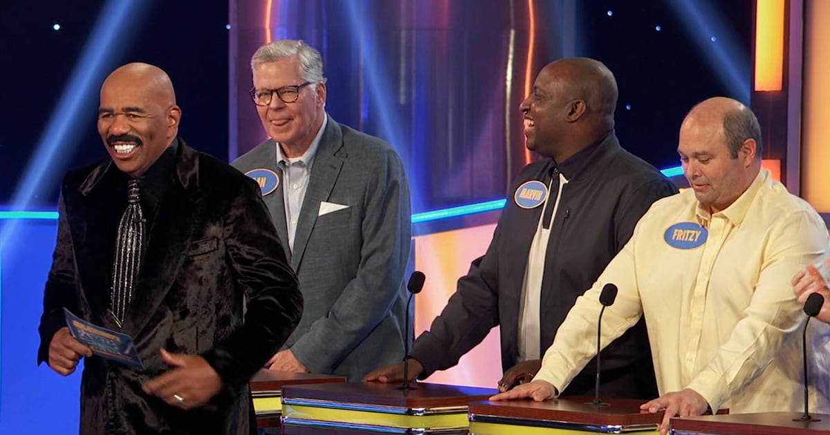 AJCRodneyHo's tweet card. Steve Harvey, now filming at Tyler Perry Studios in Atlanta, explains how he made "Family Feud" his own.