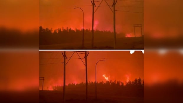 HeatherWellsCBC's tweet card. One occupied home and as many as seven vacant homes have been damaged by wildfire in the northern Manitoba town of Leaf Rapids, after flames jumped the Churchill River and entered the community...