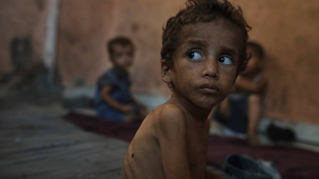 crikey_news's tweet card. One in five children in Gaza City is malnourished, as UK Prime Minister Keir Starmer calls the situation 'a humanitarian catastrophe'.