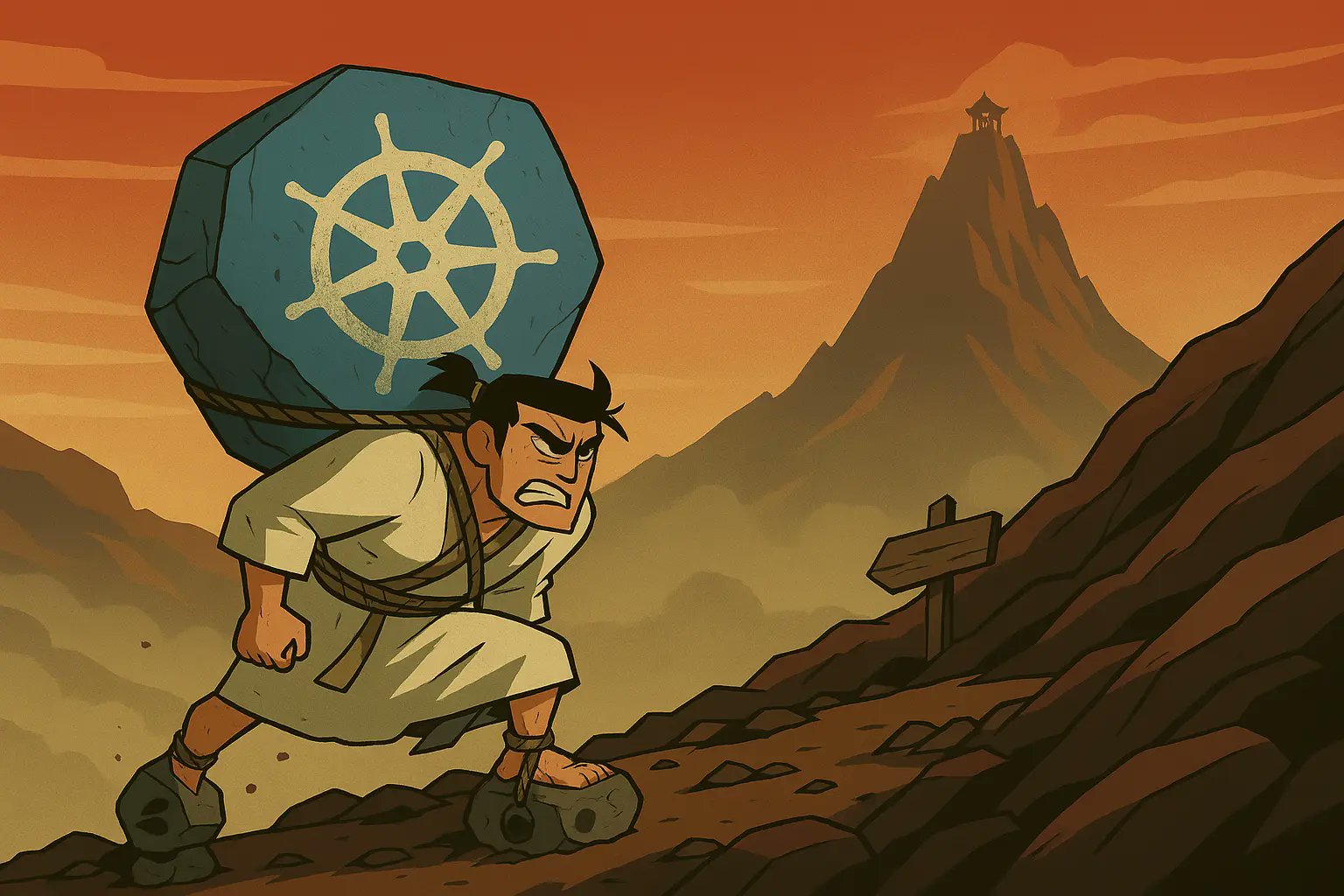 iximiuz's tweet card. A manually assembled Kubernetes cluster, inspired by Kelsey Hightower's "Kubernetes the Hard Way" tutorial.