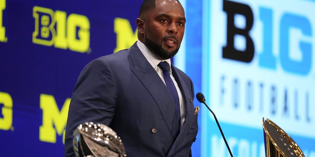 _ZachShaw's tweet card. Michigan head football coach Sherrone Moore took the podium to discuss his team, Bryce Underwood, the Wolverines' outlook for the season ahead and other key topics.