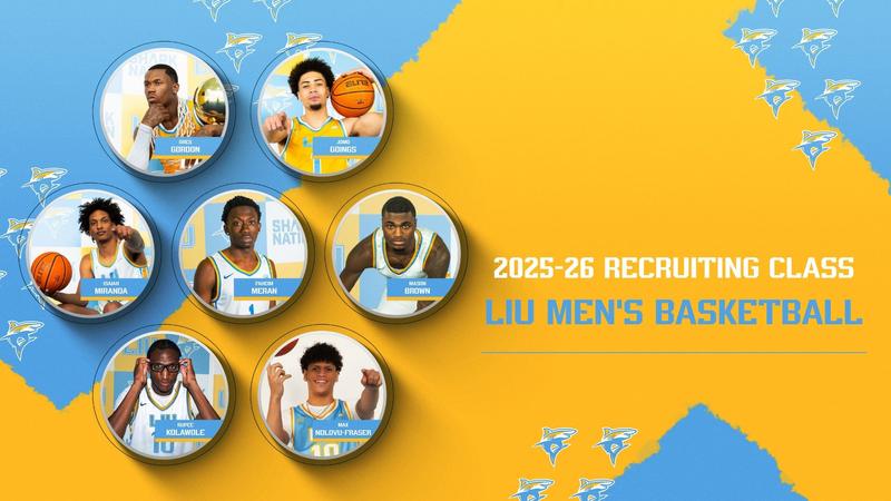 LIUBasketball's tweet card. BROOKLYN, N.Y. - The Long Island University men's basketball team introduced its seven-player recruiting class ahead of the 2025-26 season. The Sharks added incoming transfers Greg Gordon, Jomo...