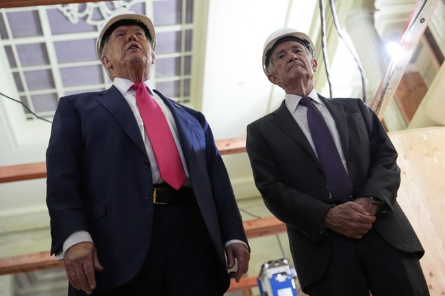 RedState's tweet card. Trump confronts Jerome Powell over Fed HQ renovation costs during an awkward tour.