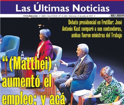 ContrapoderCH's tweet card. La portada del diario Las Últimas Noticias del 23 de julio de 2025 no es solo una imagen o una cita destacada. Es un manifiesto. Es una toma de posición política y cultural que debería escandalizar a...