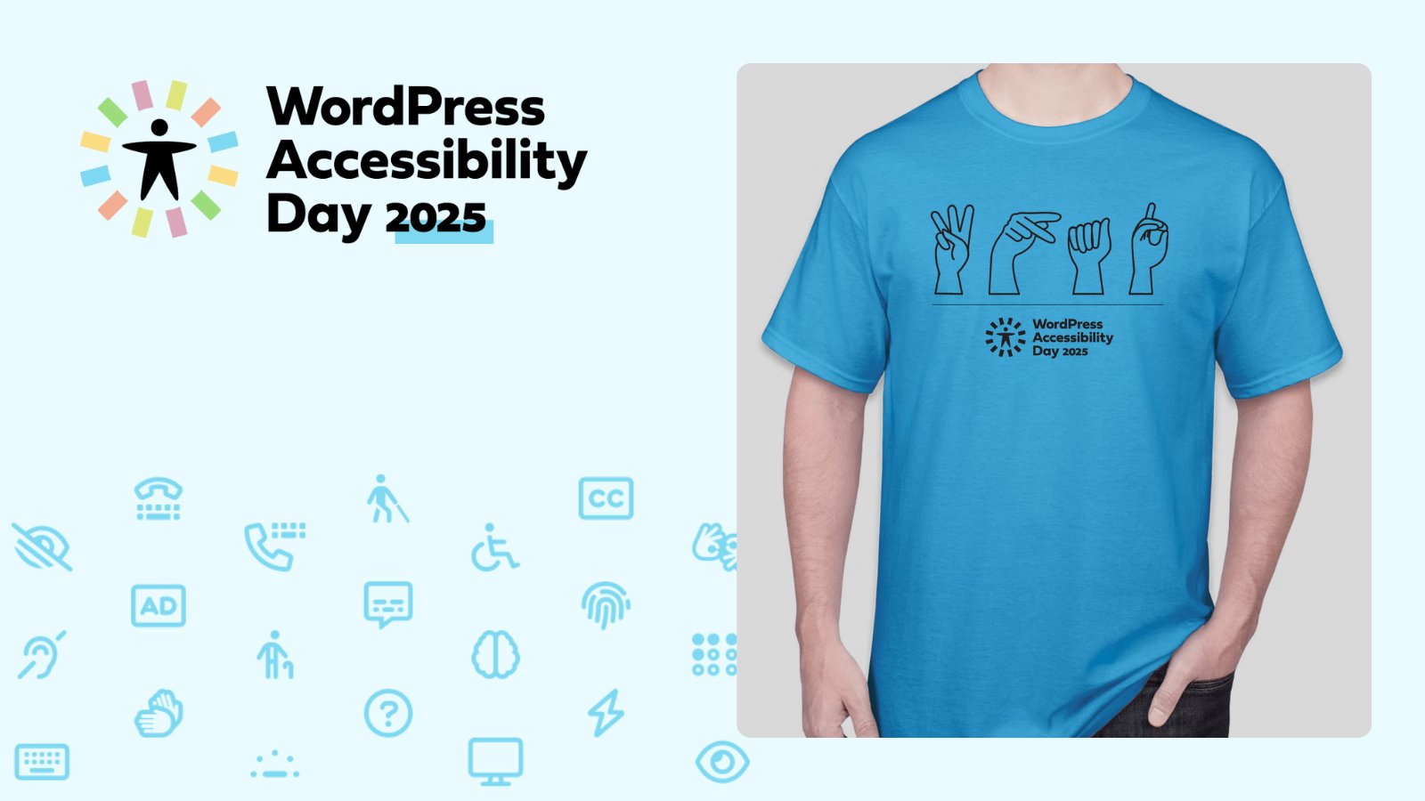 WPA11yDay's tweet card. Read the story behind the WordPress Accessibility Day 2025 t-shirt and three ways you can get one for yourself.
