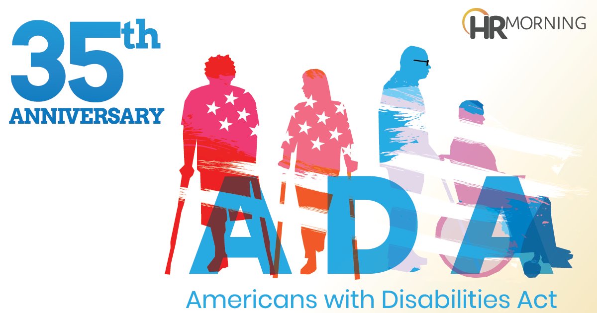 BrailleWorks's tweet card. The ADA 35th anniversary marks progress in access and inclusion, yet mental health, tech, and accommodations remain key challenges.