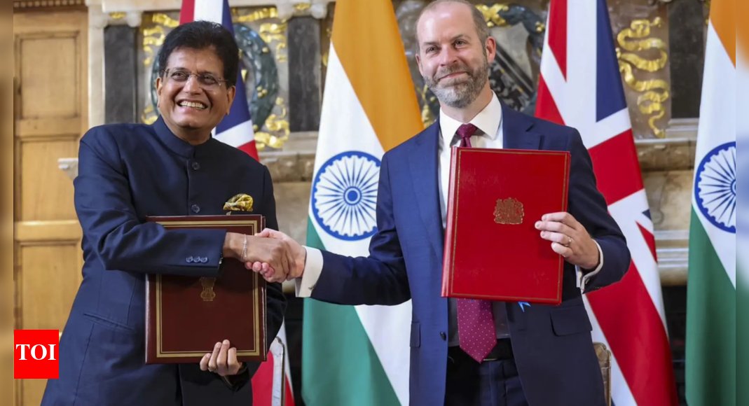 naomi2009's tweet card. India Business News: India's new trade pact with the UK aims to significantly boost its exports by targeting labor-intensive sectors. The agreement promises zero or near-z