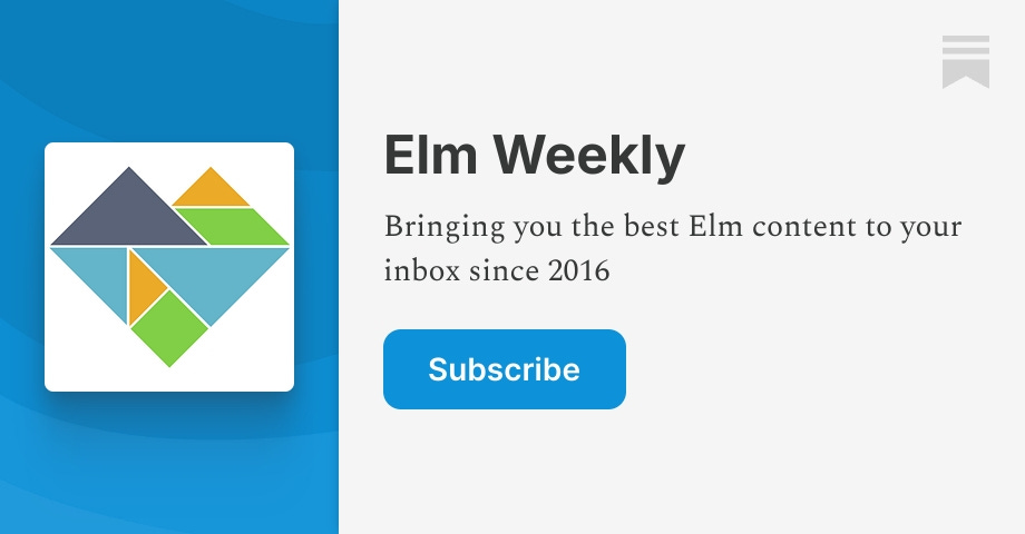 elmweekly's tweet card. Bringing you the best Elm content to your inbox since 2016. Click to read Elm Weekly, by Wolfgang Schuster, a Substack publication with thousands of subscribers.