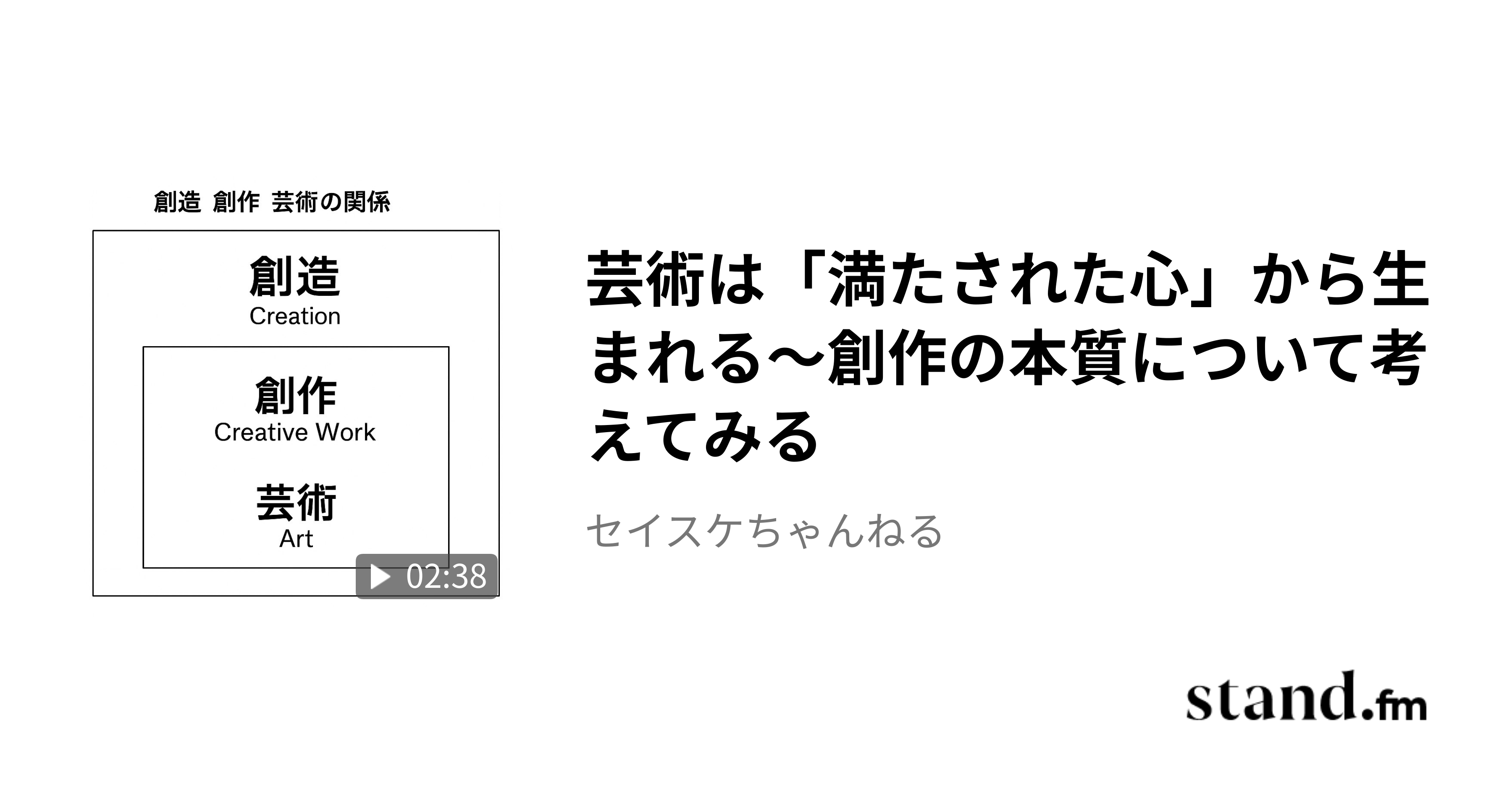 futen_seisuke's tweet card. 出典／セイスケくん：https://note.com/futen_seisuke/n/nec3a1987d609 物書きや絵描き、あるいは音楽家といった「創る人」は、しばしば「なぜ創るのか」という問いを投げかけられる。ある者は「伝えたいことがあるから」と答え、またある者は「表現せずにはいられない衝動だから」と語るだろう。 そのいずれも、的を射ているに違いない。だが、もう一歩踏み込んで、その衝...