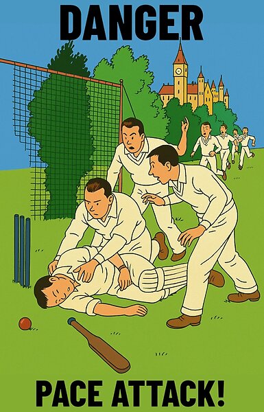 TESCAPE's tweet card. The dangers of cricket laid bare
