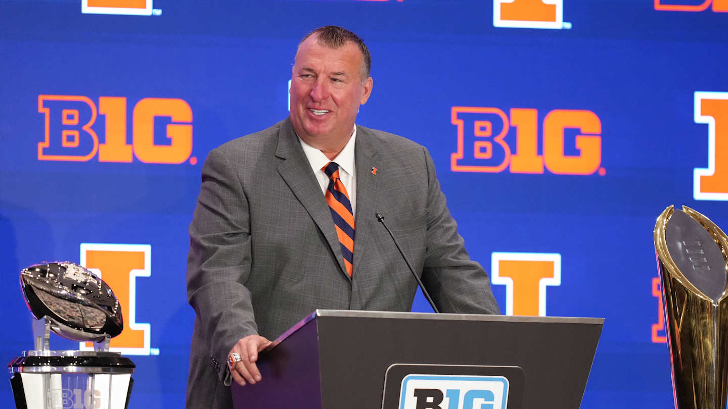 WritingIlliniFS's tweet card. Illinois football head coach Bret Bielema shared his straightforward approach to navigating the world of Name, Image, and Likeness (NIL) deals in college footba