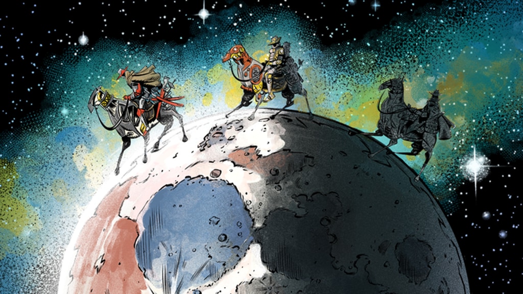 fortresschris's tweet card. A retired outlaw recruits his former gang to ride to the far side of the moon to repair a reactor harvesting the moon’s energy.