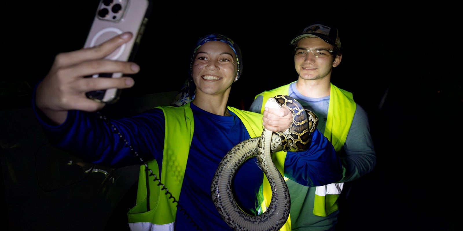MGMAdvertiser's tweet card. The winners of the Florida Python Challenge receive a cash prize for hunting the invasive Burmese pythons.