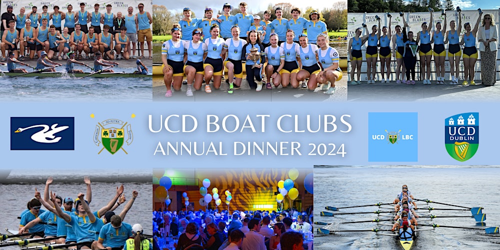 UCDBC's tweet card. Join the UCD Boat Clubs and Old Collegians to celebrate the achievements of 2023/24