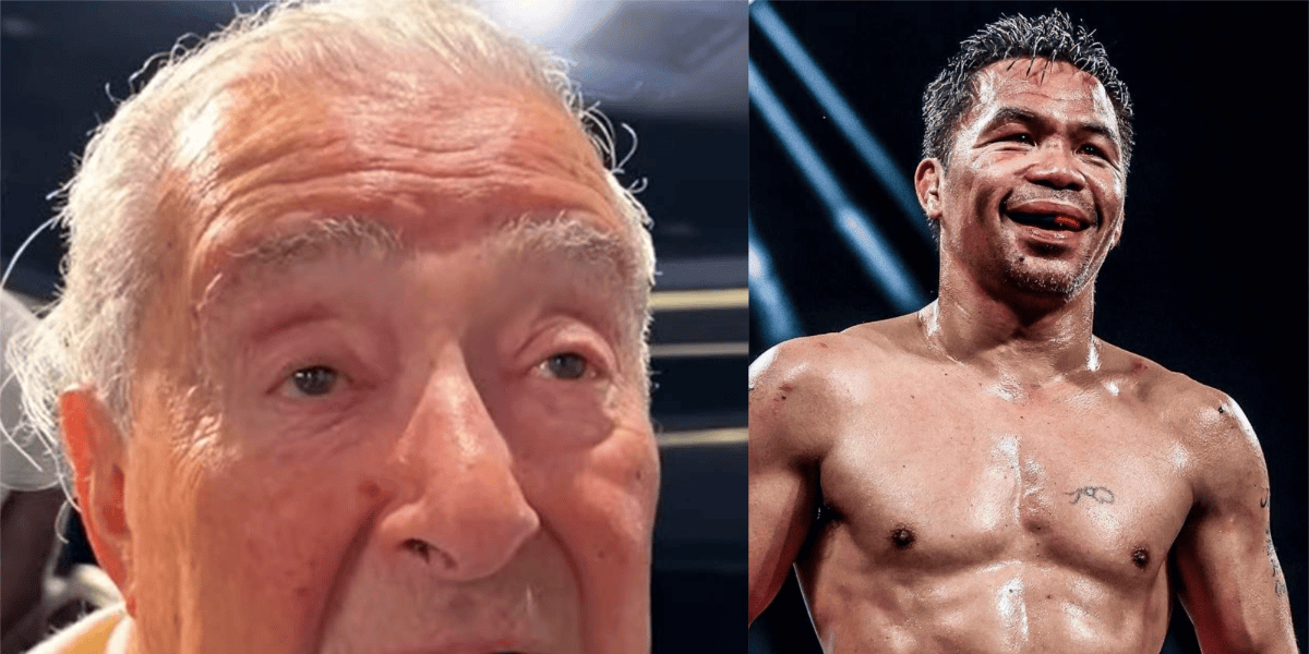 IzquierdazoBox's tweet card. El legendario promotor Bob Arum asegura que Manny Pacquiao tendría opciones de vencer a dicho oponente