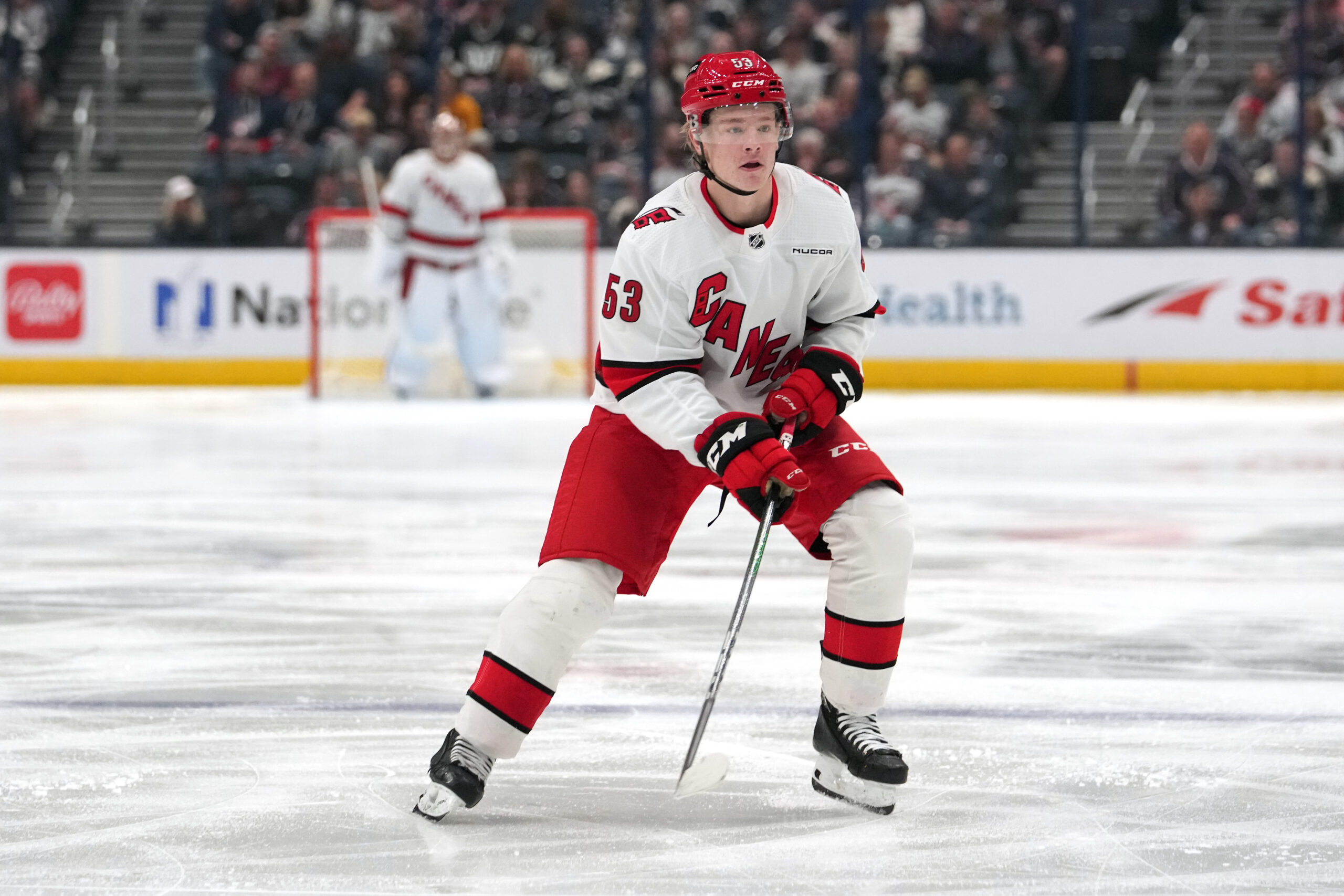 OneTrueZach's tweet card. The Carolina Hurricanes sign Jackson Blake to an eight-year, $45 million extension, which begins before the 2026-27 season.