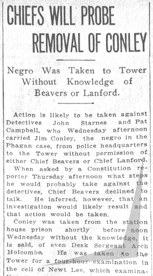 LeoFrankPapers's tweet card. Reading Time: 4 minutes Atlanta ConstitutionJuly 25th, 1913 Negro Was Taken to Tower Without Knowledge of Beavers or Lanford. Action is likely to be taken against Detective John Starnes and Pat...