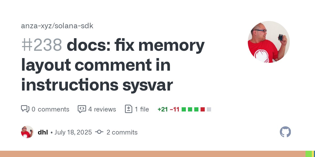 内存布局修复的 GitHub 拉取请求截图