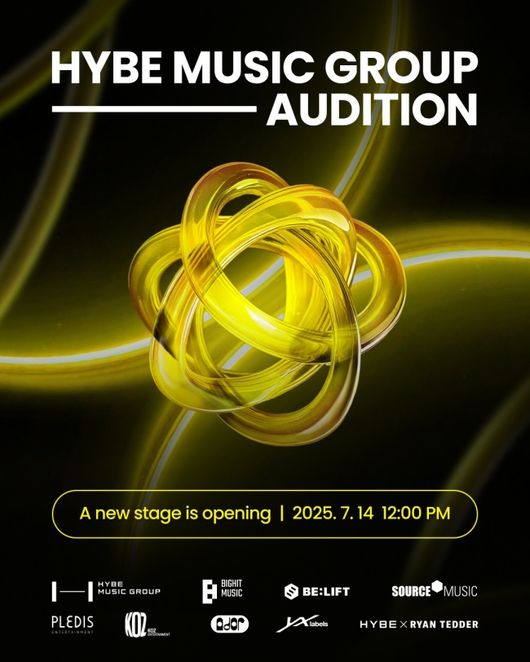 HYBEOFFICIALtwt's tweet card. 하이브, 멀티 레이블 통합 오디션 개최..한번에 8개 레이블 지원 가능